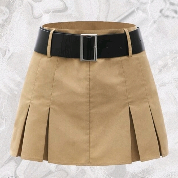 🍂 Belted Kahki Skirt - Picture 1 of 3
